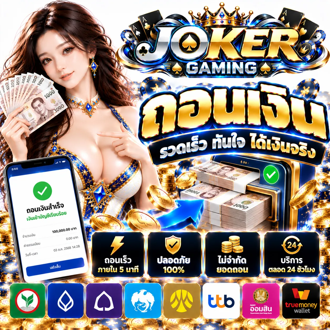 ฝาก ถอน อัตโนมัติ 24 ชั่วโมง 2 วินาทีก็เล่นได้ ไม่ต้องแจ้ง